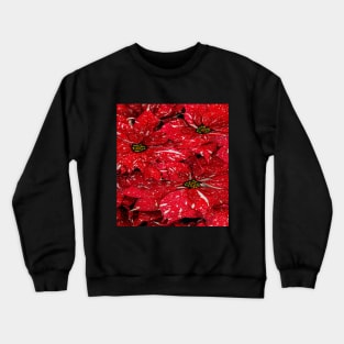 Red and White Flower Petals Crewneck Sweatshirt